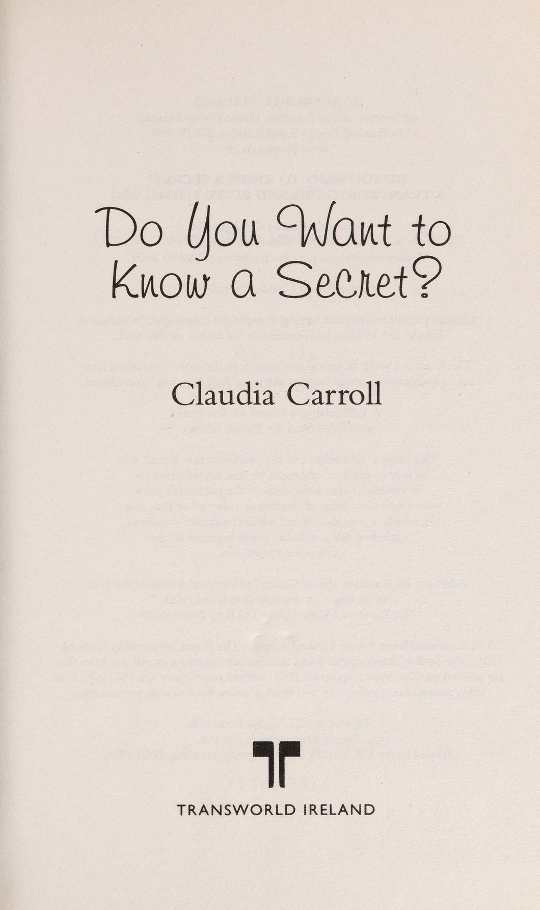 Do You Want To Know A Secret?