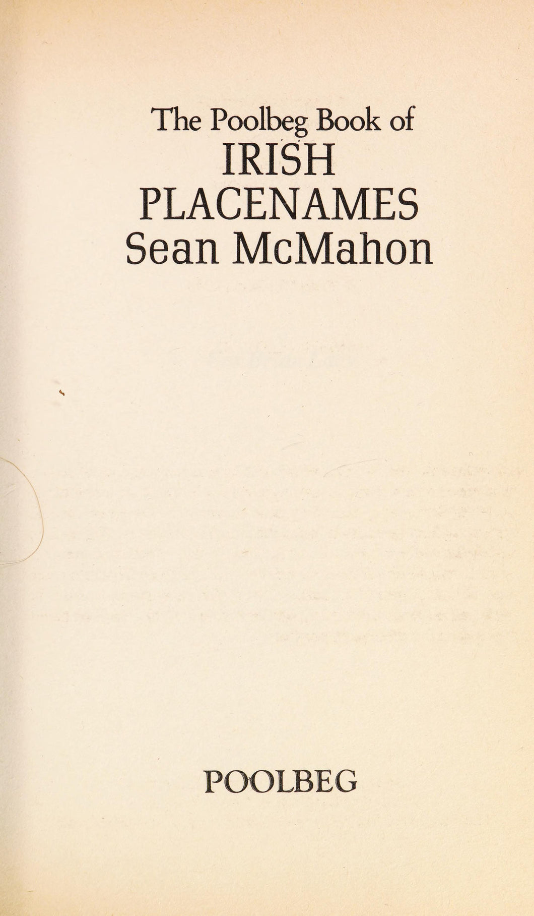 The Poolbeg Book Of Irish Placenames