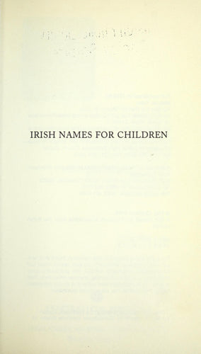 Irish Names For Children